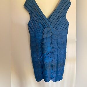 Adrianna Papell Layered Blue Midi Dress